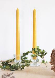 Mira's Naturals 100% Beeswax 10" Taper Candles - Set of Two