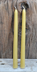 Mira's Naturals 100% Beeswax 10" Taper Candles - Set of Two