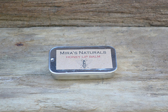 Mira's Naturals Raw Honey Lip Balm in Retro Slide Tin