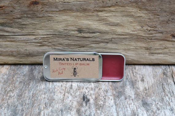 Mira's Naturals Rock City Red Retro Slide Lip Balm Tin